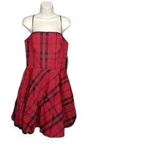 NWT Steppin Out Womans Red & Black Polyester Mini Dress Size 11/12